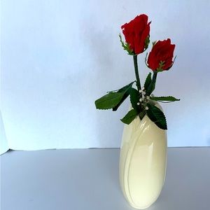 Bud Vase with Artificial Roses